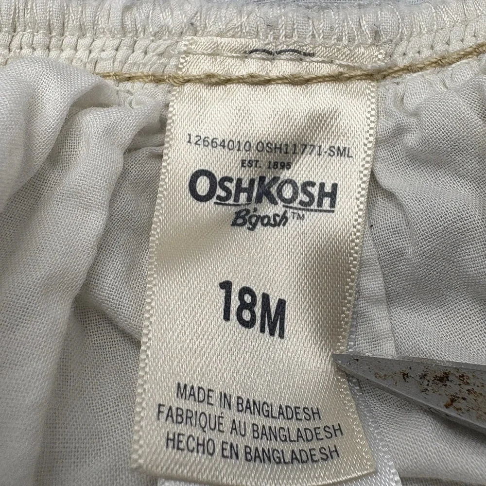 Osh‎ Kosh B Gosh Denim Overall W Ivory Tutu Vestbak Skirt 18M Cute